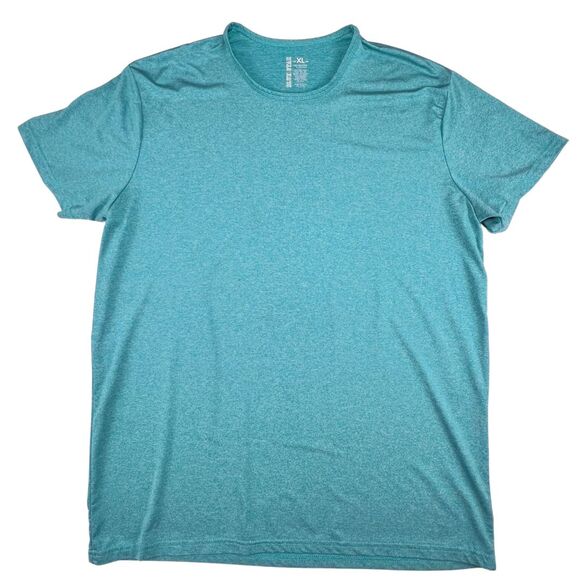 Blue Star Top XL Heathered Teal Blue Tech Fabric Minimalist Athletic T Shirt - Picture 1 of 7